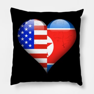 Half American Half North Korean - Gift for North Korean From North Korea Pillow