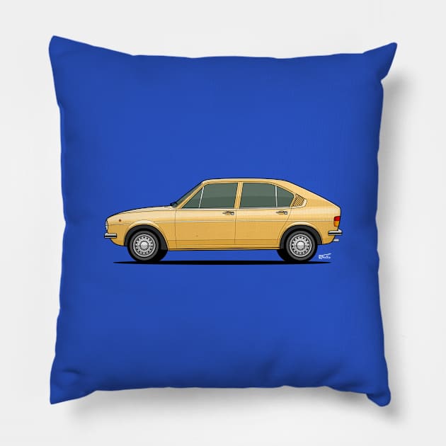 Alfasud side profile drawing - Yellow Pillow by RJW Autographics