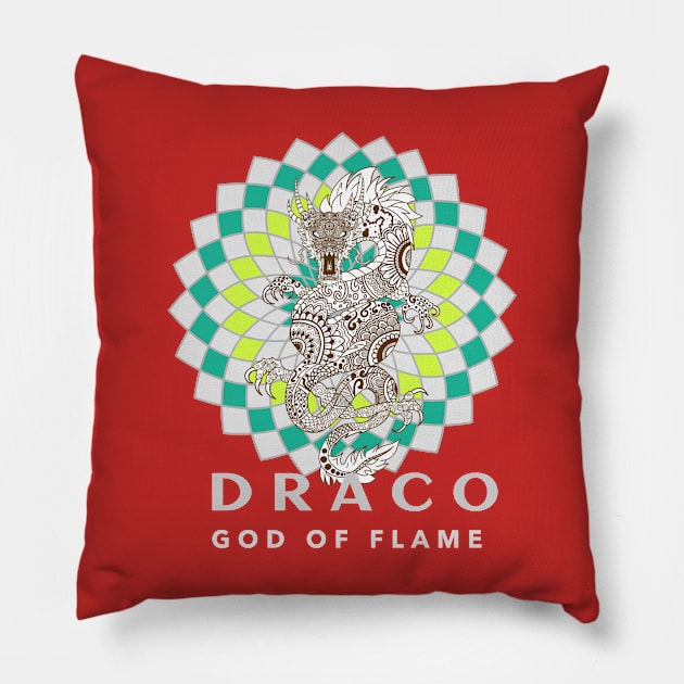 Draco god of flame Pillow by John Byrne