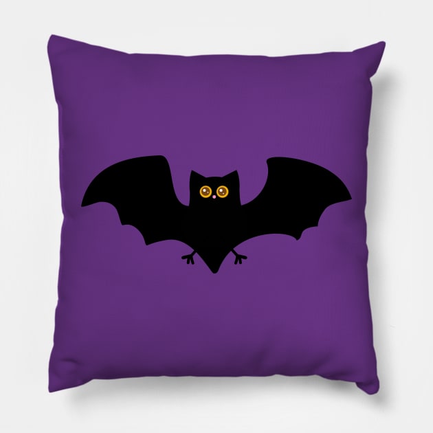 Halloween Bat Cartoon Character Pillow by RageRabbit