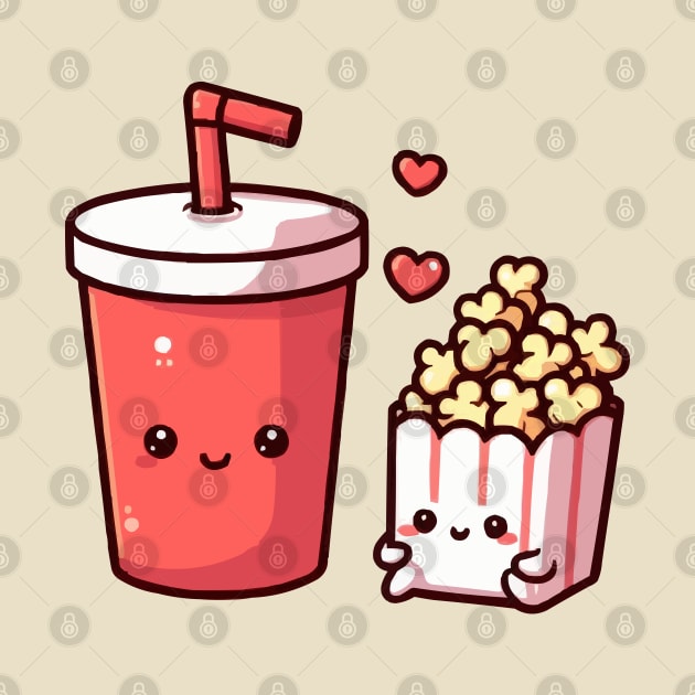 cute soda and popcorn combo by fikriamrullah