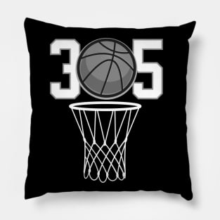 305 Miami Basketball Hoops Pillow