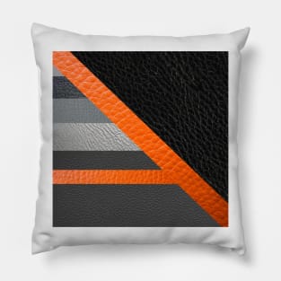 ART leather collage black Pillow