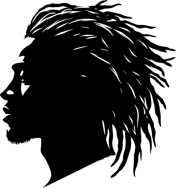 Afrocentric Dreadlocks Silhouette Kids T-Shirt by Graceful Designs