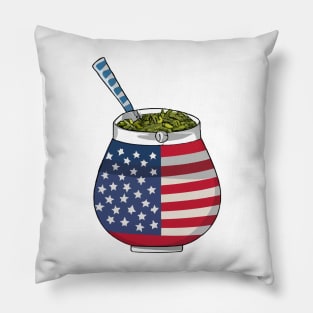 Yerba Mate USA Flag Pillow