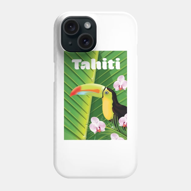 Tahiti Travel poster Phone Case by nickemporium1