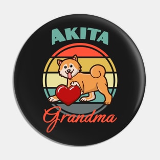 Akita Inu Grandma Dog puppy Lover Cute Mothers Day Pin