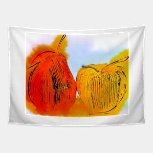 Pear And Apple Watercolor Tapestry