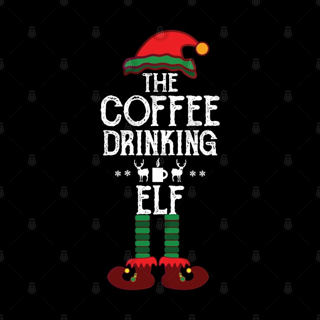 The Coffee Drinking Elf Funny Matching Family Christmas by TeeTypo