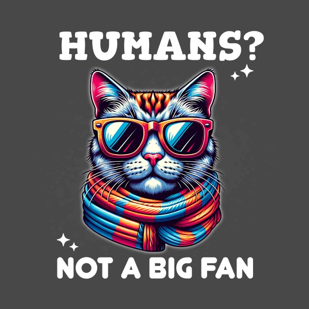 Sassy Cat in Sunglasses: "Humans? Not a Big Fan" by Critter Chaos