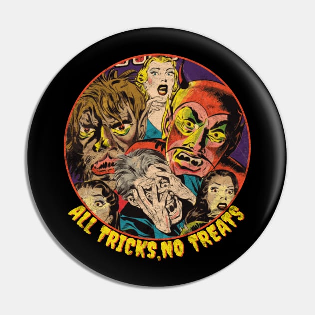 Halloween Horror / All Tricks No Treats / Vintage Horror Comics Pin by RCDBerlin