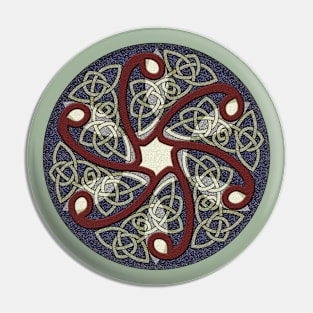 Celtic Spiral Shield Blue April 2024 Pin