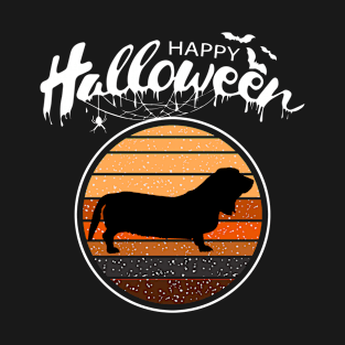 Funny Happy Halloween Beautiful Basset Hound Men Women Kids T-Shirt