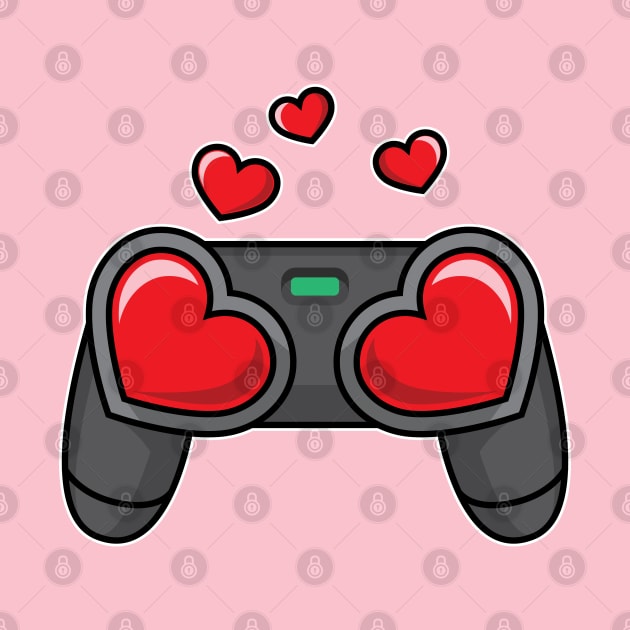 Gamer Lover Heart Valentines Day by teeleoshirts