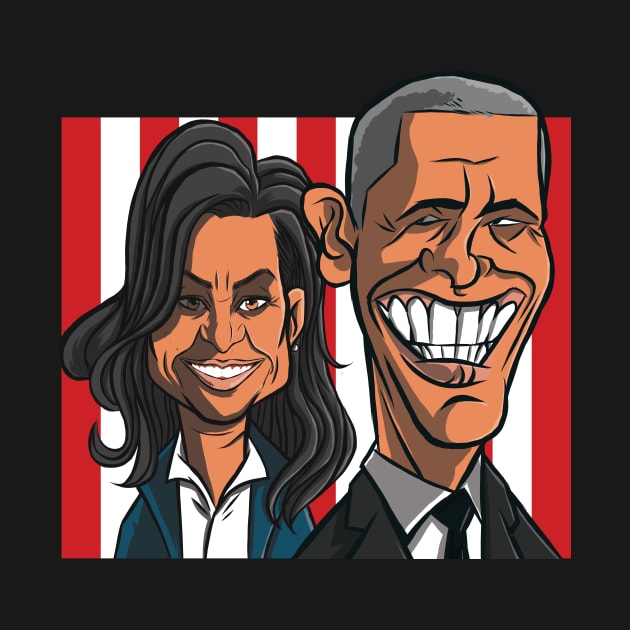 We miss Obama - cartoon design by Midoart