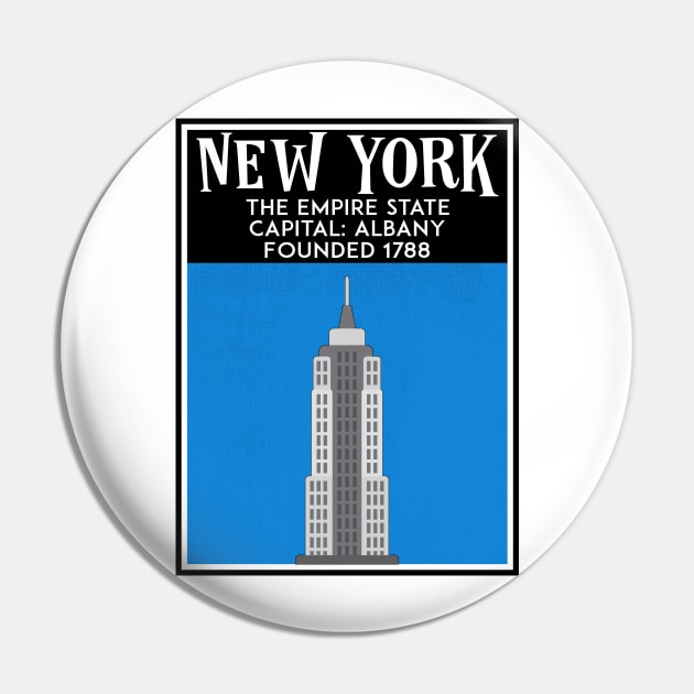 New York State Mid Century Luggage Travel Tag Albany Buffalo Pin by TravelTime