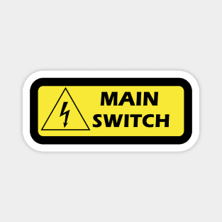 Electrical warning sign of Main switch for Electrician & engineers   use on Main switch Board Magnet