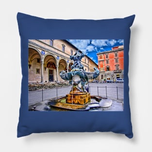 Fountain in Piazza Santissima Annunziata, Florence, Italy Pillow