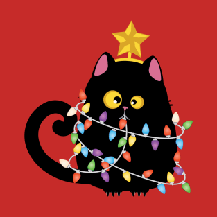 Funny Christmas black cat T-Shirt