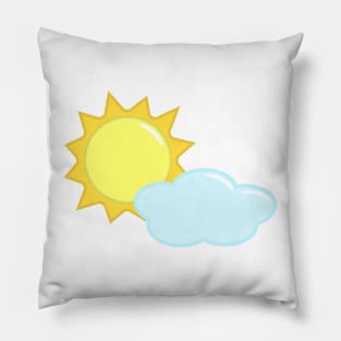 Cute Sun and Cloud Weather Icon Pillow