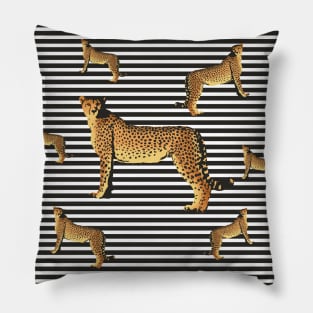 Cheetah And Stripe Pattern Pillow