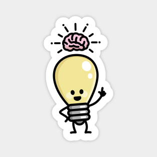 Light bulb idea brains creative genius funny creativity nerd Magnet