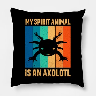 Vintage My Spirit Animal Is An Axolotl Funny Amphibian Lover Retro Pillow