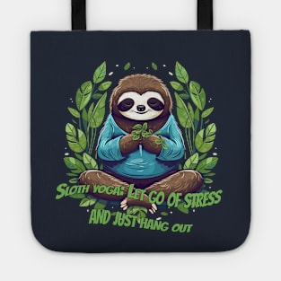 Adorable Sloth Yoga T-Shirt Design for Relaxation and Fitness Tote