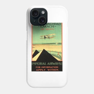 Imperial Airways Air Travel Cairo Baghdad Karachi Vintage British Airline Phone Case