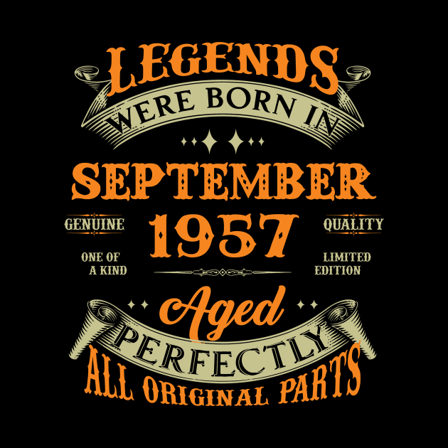 66th Birthday Gift Legends Born In September 1957 66 Years Old by super soul