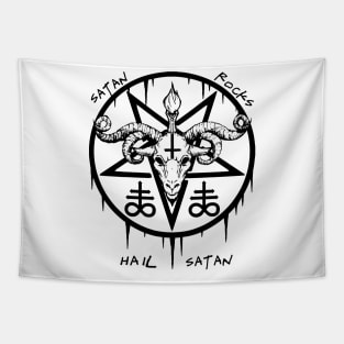 HAIL SATAN - SATAN ROCKS - BAPHOMET Tapestry