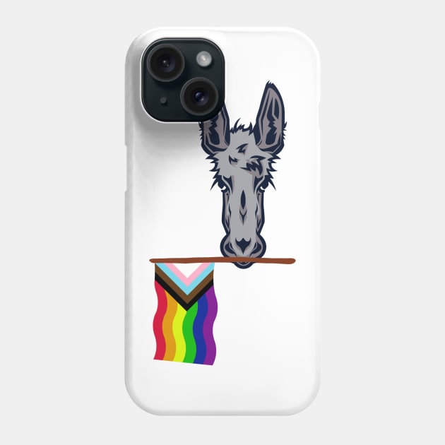 Progressive Pride Democratic Donkey Phone Case by Little Duck Designs