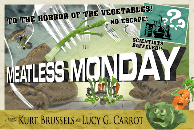 Meatless Monday Kids T-Shirt by cfdunbar