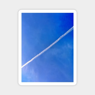 Contrail in a Bright Blue Sky Magnet