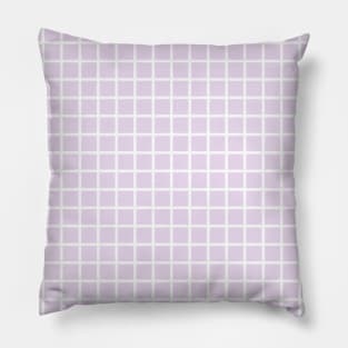 Lavender Purple and White Graph Grid Pattern Pillow