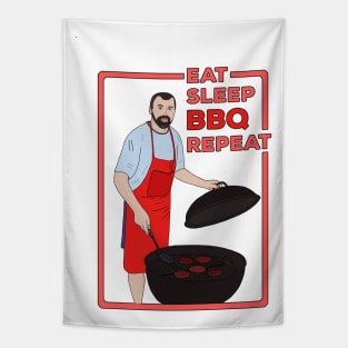 Eat Sleep BBQ Repeat Tapestry