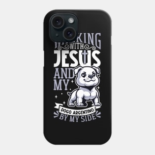 Jesus and dog - Dogo Argentino Phone Case