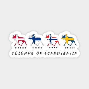 Colours of Scandinavia national flags elk silhouette Magnet