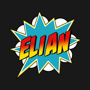 Boys Elian Name Superhero Comic Book T-Shirt