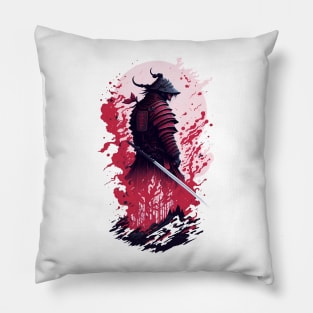 Colorful Chaos Unleashed Shadow Samurai Pillow