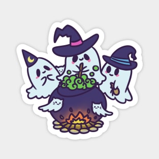 Ghost Witches Brewing Potion Halloween Magnet