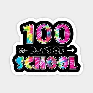 Happy 100 Days Of School Cute Tie Dye Student Teacher Magnet