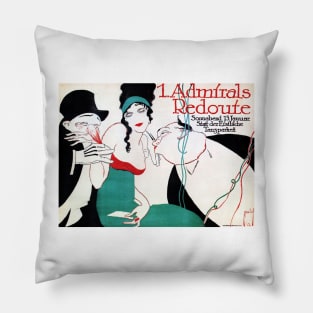 1. ADMIRALS REDOUTE by Ernst Deutsch in 1912 Vintage Social Club Pub Bar Advertisement Pillow