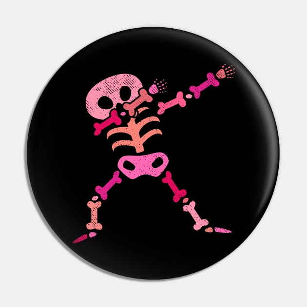 Dabbing Skeleton for Breast Cancer Awareness Pin by Etopix