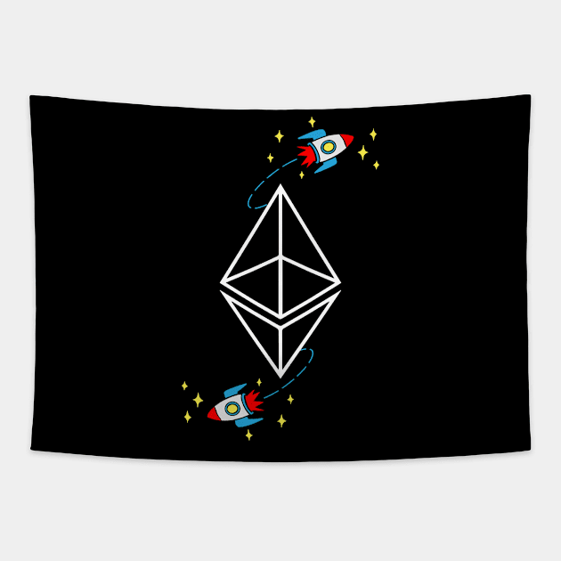 Ethereum Rocket - Cryptocurrency Millionaire Digital Cash Tapestry by YouareweirdIlikeyou