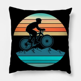 Retro Vintage Mountain Bike MTB Mountain Bikers Biking Cycling Biker Gift Pillow