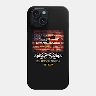 USA SKULL FLAG BALTIMORE MD DESIGN Phone Case