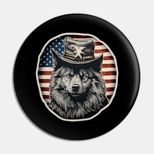 Keeshond 4th of July Pin