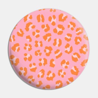 Leopard Cheetah Spots Print in Pink and Orange Pin