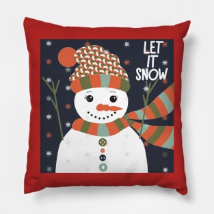 Christmas Snowman Cheers Pillow